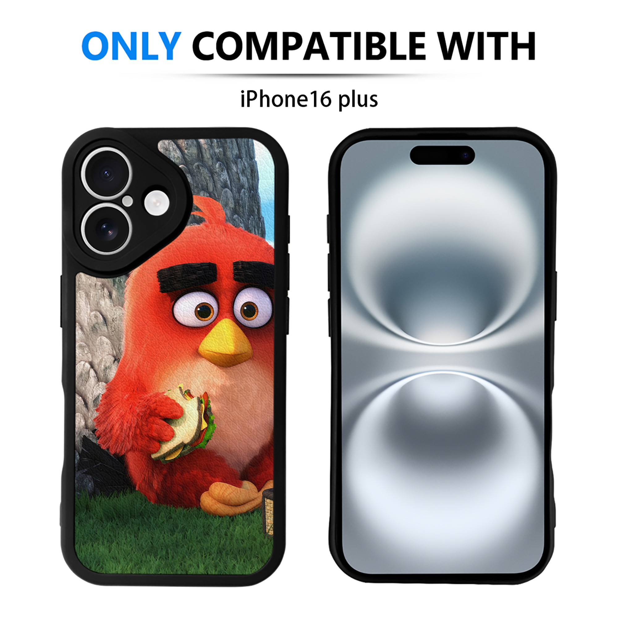 （画像用） Angry Birds アングリーバード 【iPhone 16シリーズ対応】シリコンスマホケース（レザー調） 材質：シリコン
